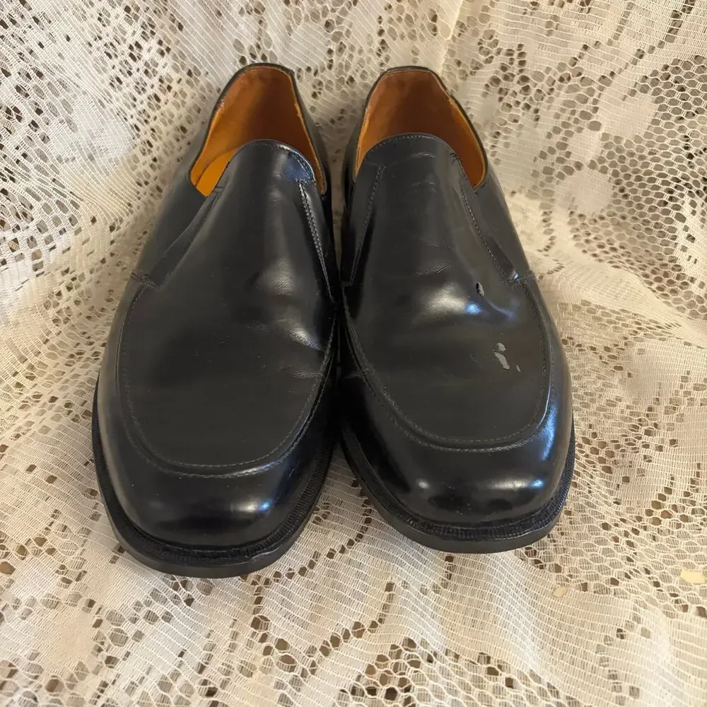 Hitchcock Men's US 10.5 E Black Leather Kent Dual Gore Loafers Shoes